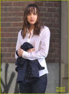 Dakota Johnson Gets Wet On The Set Of 'Fifty Shades Of Grey'