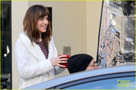 Dakota Johnson films scenes with Max Martini on the set of "Fifty Shades of Grey" **NO Canada**